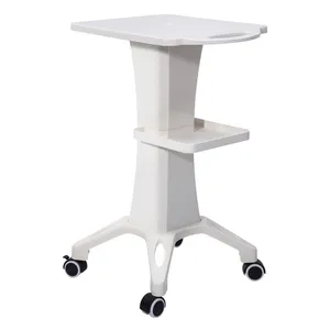 Home Beauty Instrument Trolley Handcart Beauty Furniture Cart ABS Material White Color Silence Wheels with Brake