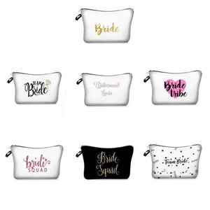 Outros suprimentos de festa de evento Bolsa de cosmética impressa Bride Cosmetic Damaid Decoração de casamento Bacharelte Party Party Time Bridal Team Favor DHH2Y