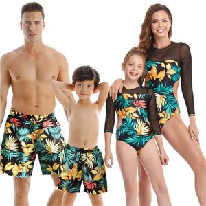 Aile Eşleşen Kıyafetler HH Aile Kadın Mayo Kızları Kadın Mayoları Bikini Baba Anne ve Kızı Oğul Plaj Şortları Yüzme Setleri 220914