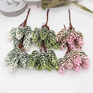 Faux Floral Greenery 6 Piece Color Pine Cone Artificial Flower Pineapple Artificial Plant Wedding Home Decoration Diy Scrapbook Gift Box Craft Flower J220906