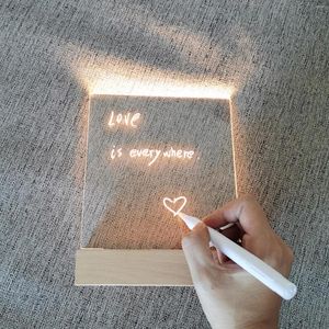 테이블 램프 DIY 드로잉 보드 LED 데스크탑 조명 메모 Creative Night Light USB Powered Christmas