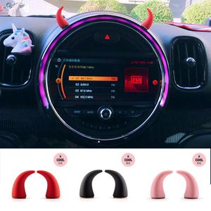 Interiördekorationer Bil Air Outlet Direction Cute Devil Horns for Mini One Cooper S F54 F55 F56 F60 R55 R56 R60 R61 Dashboard 3D Ornament