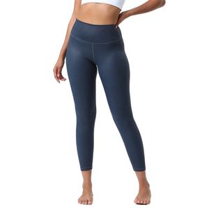 Leggings femininas NWT Faux Leather High Sport Yoga Sport Legging Back Sports Sports Tight Leggings Gin￡stica Controle de Legggings cal￧as 220914