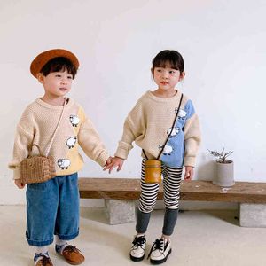 Pullover Rinilucia 2022 Autumn Coat Kids Stickovers Topps Baby Boys Girls Cartoon Long Sleeve Sweaters 0913