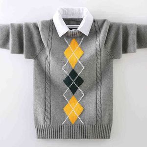 Pullover Kids Boys 2022 Autumn Winter Sticked Cotton Toddler Clothing Children Cardigan tröja för ålder 5-15 år Ytterkläderrock 0913