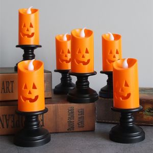 Inne imprezy imprezowe zapasy Halloween Light LED Candle Pumpkin Candlestick Lampa SCERY Spider Happy Halloween Party Dekoracja Horror Horror 220914