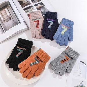 Barnfingerhandskar Kids Winter Full Sticked Soft Children Mittens 510y Boys Girls Thick Keep Warm Autumn Glove 220914