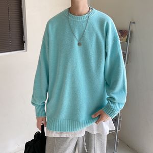 Men s Sweaters Men Solid Color Oversized Long Sleeve Autumn Winter Streetwear Pullovers Knitwear 220913
