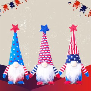Natal Em Julho venda por atacado-DHL Decorações de Natal Gnome Patriótico para celebrar o Dia da Independência Americana Donela Dwarf Doll de julho de bonecas de pelúcia artesanal E3