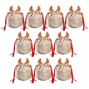 Sacs De Cadeau De Tissu De Noël achat en gros de Décorations de Noël sacs en tissu sacs de santa sacs à crampons velours réutilisables pour bonbons goodies