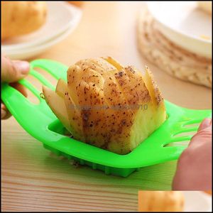 Fruit Vegetable Tools Absandstainless Steel Potato Cutter Vegetable Slicer Chopper Chips Device Fries Kitchen Cooking Tools Drop Del Dh7Le