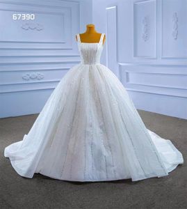 älskling bröllopsklänning glamorösa paljetter ärmlös brud bollklänning sm67390