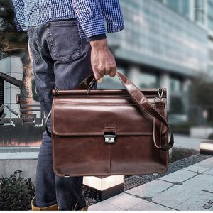 Kolejki oryginalne skórzane biznesowe biznesowe męskie teczkę duże pojemność 17 -calowe torby laptopa męskie torebki wielofunkcyjne torby dla mężczyzn dojeżdżających do pracy