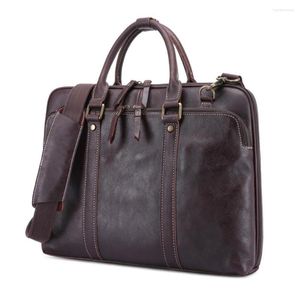 Briefcases Man Handbag Genuine Messenger Laptop Business Bag Men Leather Briefcase Cowhide Single Shoulder Satchel Package Designer Luxury