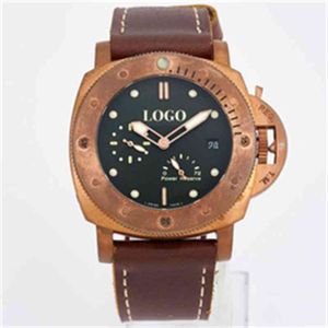 Herrenuhr, hochwertige Designer-Luxusuhren für mechanische Armbanduhr, leuchtendes Uhrwerk, 47 mm, Bronze, Pam 12sj