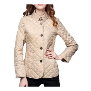 2022 Designers Women Jackets Fashion England Long Coat cotton Slim Jacket British Style Plaid Quilting Padded Parkas Quality 100% Cotton clothes size S-3XL Wholesale