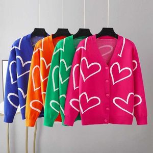 2022 Fall and Winter Women Sweater Love Short Cardigan Jacket Modna projektantka