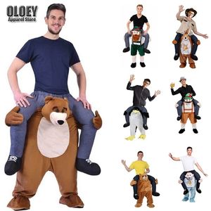 Theme Costume Woman Men Brown Bear Magic Pants Animals Fake Legs Christmas Halloween Cosplay Back Dress Up 220915