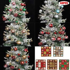 Julekorationer 44st Tree Balls Creative Color Painted Ball Ornament Beautiful Atmosphere Decor for Garlands Windows Tables 220914