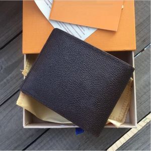 2022年の男性短い本物の革の財布パリの格子縞のスタイルのluxurysデザイナーバッグハイエンドの高級ハンドバッグ付き箱