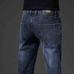 Jeans Men's Autumn and Winter Middle Aged Straight Tube Loose Busin Casual Pants Dad's Large Size Spring