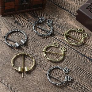 Brooches Color Bronze Vintage Viking Pin Medieval Nordic Brooch Accessories Belt Scarf Buckle Coat Cloak PinsJewelry For Men Women