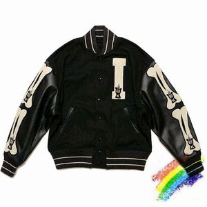 Men's Jackets Kapital Kountry Varsity Baseball Jacket Men Women 1 1 Best Quality Coat Skin Sleeve Stitching Embroidery bone Jackets T220914