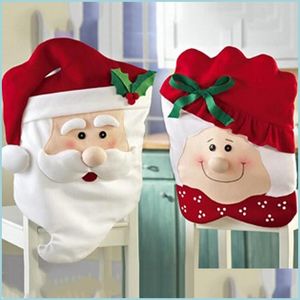 Christmas Decorations Christmas Chair Ers Santa Claus Back Er Dinner Table Decoration New Year Party Supplies Xmas Ornament Drop Deli Dh3D7