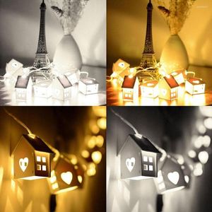 Strings Glittery Light Wooden 10 House Xmas Christmas Tree Hanging Party Holiday Decor