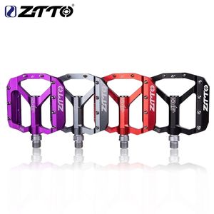 Bike Pedals ZTTO MTB Bearing Aluminum Alloy Flat Pedal Bicycle Good Grip Lightweight 9/16 Big For Gravel Enduro Downhill JT01 220915