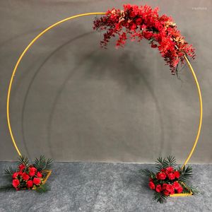 Decoração de festa 2.9x2.4m Metal Wedding Birthday Arch Passo -cenário da porta de balão da casa Balão Flor Diy Evento Stand