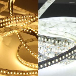 Şeritler 5m LED şerit lambaları DC konektörlü 1020led süper parlak diyot şerit 3014 12V bant dekoratif aydınlatma beyaz sıcak