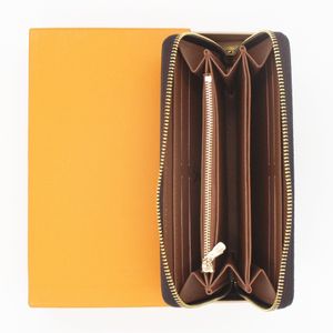 2022 أزياء المرأة مخلب محفظة بو الجلود محفظة واحدة سستة محافظ سيدة السيدات طويلة الكلاسيكية محفظة مع بطاقة مربع برتقالي 60017