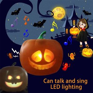Party Decoration Halloween Flash Talking Animated Led Pumpkin Projection Lamp Jack-o-lantern With Funny Weird Expression For Party Decor Props 220915