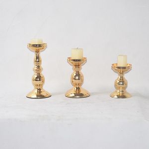 Party Decoration 35st Style Modern Gold Long Stem Metal Candle Holder Tall Wedding Centerpiece Event Senyu0380