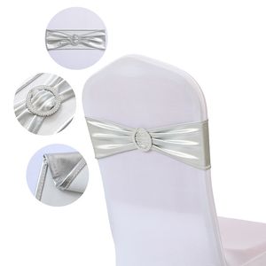 15*35cmSpandex Lycra Wedding Chair Covers Sash Bands Party Chairs Decoration Birthday Chair Sashes