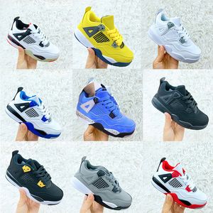 Conjunto de zapatos de baloncesto de baloncesto de los niños firmados en alto OG Jumpman 4S