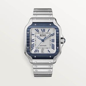 2022 Nuovo orologio meccanico da uomo Cassa in acciaio inossidabile Cinturino quadrante blu Adatto per regali con data