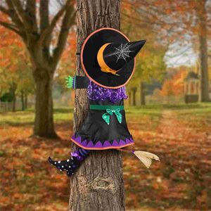 Party Decoration Halloween Witch Decor Decoration Crashing Decorations Garden Tree Outdoor Props gotiska roliga ornament d￶rr till h￤ngande veranda 220915