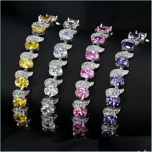 Charm Bracelets White Gold Plated Cz Tennis Bracelet For Girls Women Party Wedding Nice Gift Friend 3739 Q2 Drop Delivery 2021 Jewelr Dhoah