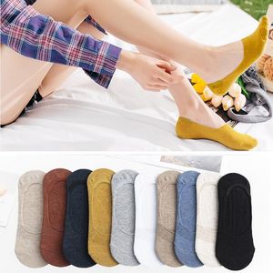 Frauen Socken 5 Paare/Mehrere Frau Baumwolle Unsichtbare frauen No-show Nicht-slip Silikon Frühling Sommer Einfarbig hausschuhe Weibliche