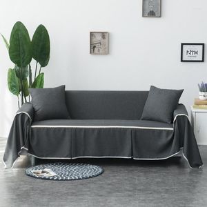 Stol täcker linne soffa täcker polyester grå mattor
