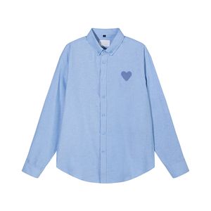 Designer camisa masculina Camisas pólo clássicas e combinando paris moda amor bordado macaron cor longa camisa 670