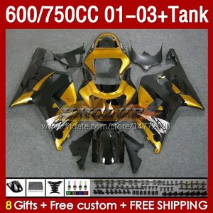 OEM Fairings & Tank For SUZUKI GSXR-750 GSXR600 750CC K1 GSXR750 01 02 03 golden black 152No.67 600CC GSXR 750 600 CC 2001 2002 2003 GSXR-600 01-03 Injection Mold Fairing