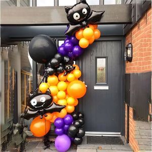 Partydekoration 72/85 Stück Fledermaus Spinne Halloween Ballon Girlande Kit Halloween Party Dekor schwarz orange Latex Ballons Kinder Party Spielzeug Bälle Suppli 220915