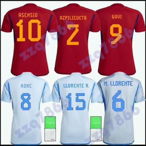 Coppa del mondo 2022 Espana MORATA KOKE GAVI fan Maglia da calcio giocatore 2022 Maglia Rodrigo alcace ASENSION Ramos salabianm uomo bambini kit calcio