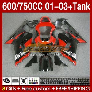 OEM Fairings Tank f￶r Suzuki GSXR-750 GSXR600 750cc K1 GSXR750 01 02 03 152NO.73 600cc GSXR 750 600 CC 2001 2002 2003 GSXR-600 01-03 Injektion M￶gelm￤ssan