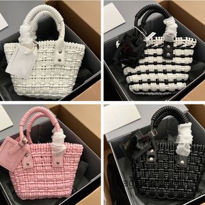 Weave 4 Colors Evening Bags Tote Basket Bag Women Crochet Fashion Designer Bags Handbag Shoulder Crossbody Bags Purse Polyurethane Removabl