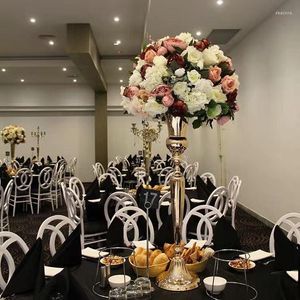 Party Decoration Gold Flower Vases Candle Holders Stand Wedding Decor Road Lead Table Centerpiece Rack Pillar Candlestick