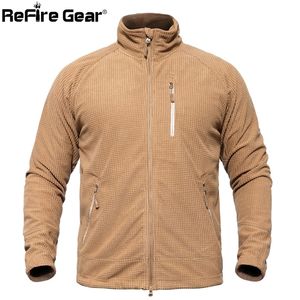 Men's Jackets ReFire Gear US Tactical Fleece Jacket Men Warm Lightweight Military Spring Autumn Elastic Polar Liner Coat Army Clothing 220915